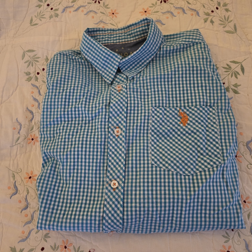 Polo by Ralph Lauren Turquoise Checkered Boy's Shirt